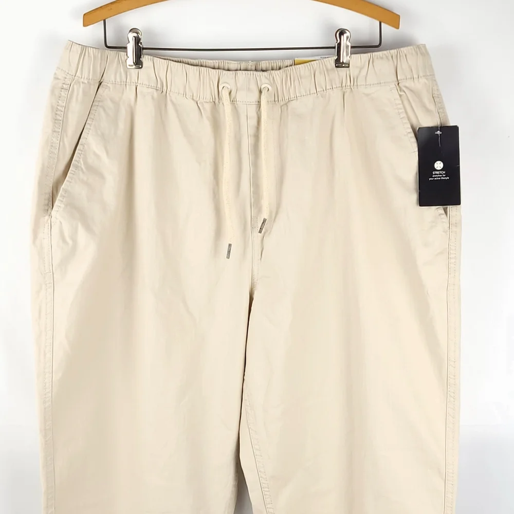 Ocean Coast Draw String Elastic Waist Cuffed Athleisure Nautical Large Pant